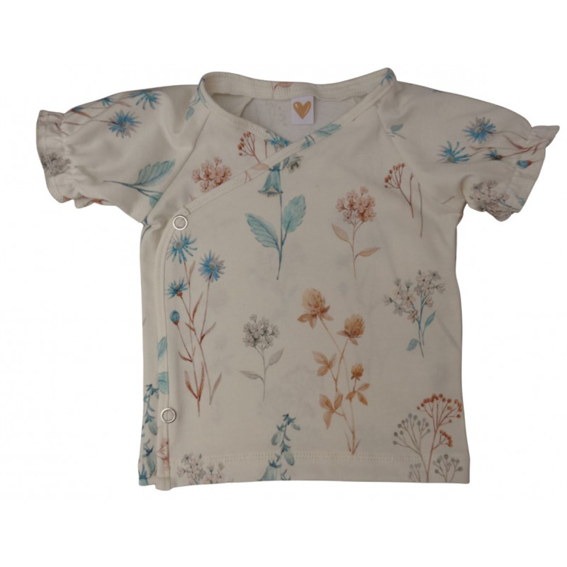 baby shirt ruffle korte mouw bloemen