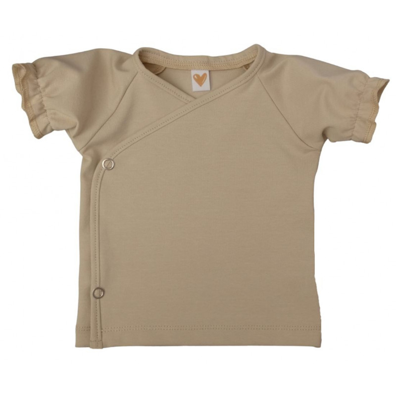 baby shirt ruffle korte mouw zand