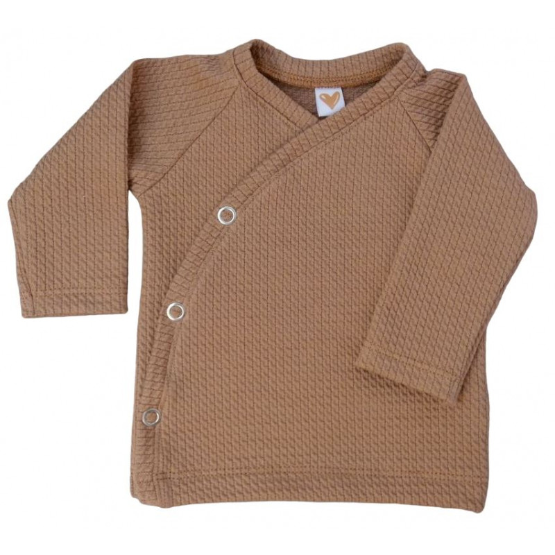 baby overslagshirtje mini kabel cacao