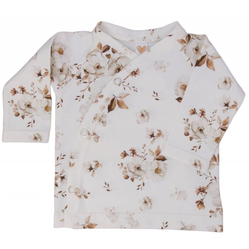 baby overslagshirtje ecru met jasmijn bloemen