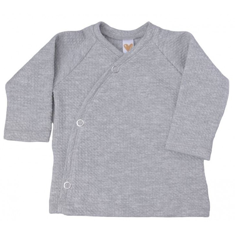 baby overslagshirtje mini kabel grijs