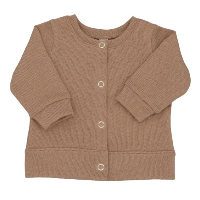 Newborn vestje gebreid donker beige.