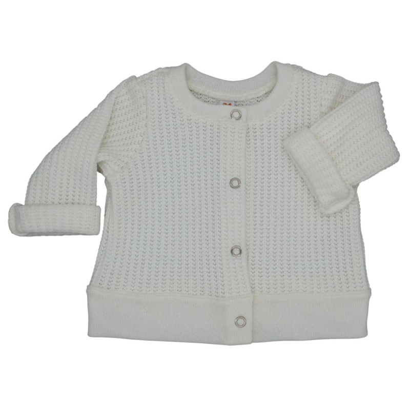 Newborn vestje big knit ecru